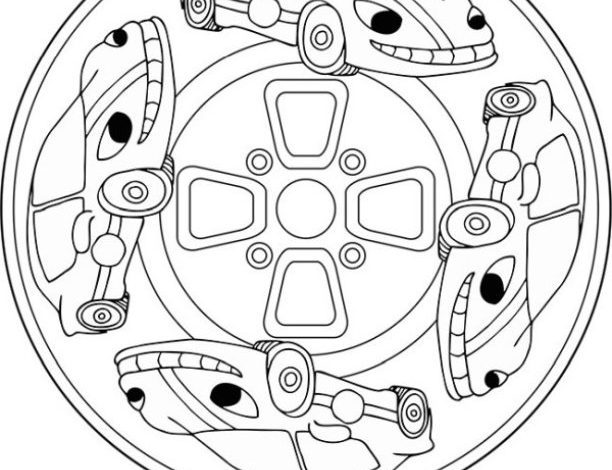 Araba Tekerleği ve Arabalar Boyama Sayfası