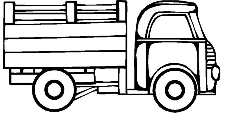 Kamyon Boyama Sayfası - Çocuklar İçin Eğlenceli Boyama Kitabı
