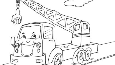 Çocuklar İçin Sevimli Vinç Boyama Sayfası