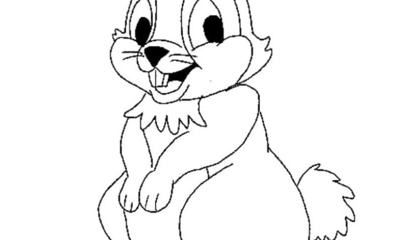 Sevimli Tavşan Boyama Sayfası - Çocuklar İçin Ücretsiz Boyama Sayfası