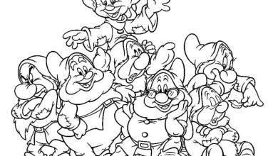 Yedi Cüceler Boyama Sayfası - Masal Karakterleri Boyama Aktivitesi