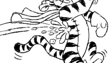 Çizgi Film Kaplan Karakteri Boyama Sayfası
