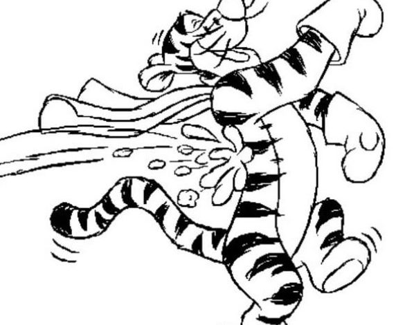 Çizgi Film Kaplan Karakteri Boyama Sayfası