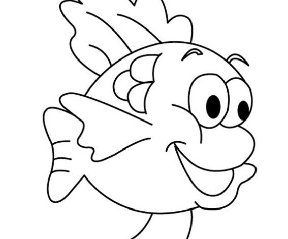Mutlu Balık Boyama Sayfası - Çocuklar İçin Eğlenceli Balık Boyama Sayfası
