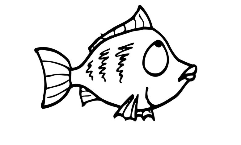 Sevimli Balık Çizimi Boyama Sayfası Çocuklar için Eğlenceli ve Kolay Balık Boyama
