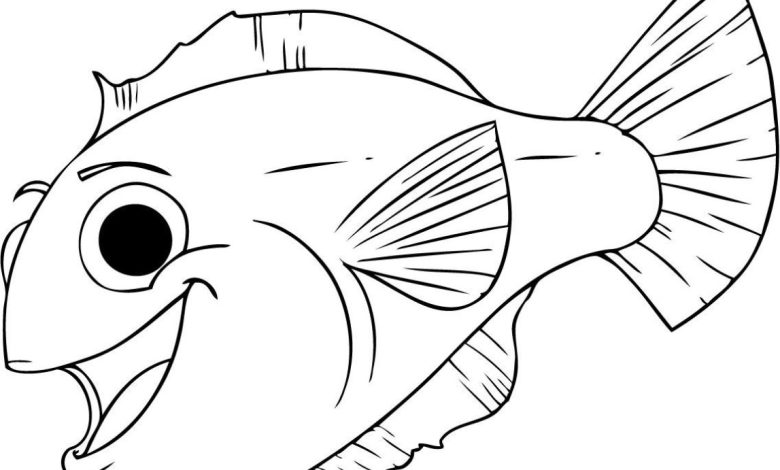 Çocuklar İçin Keyifli Balık Boyama Sayfası