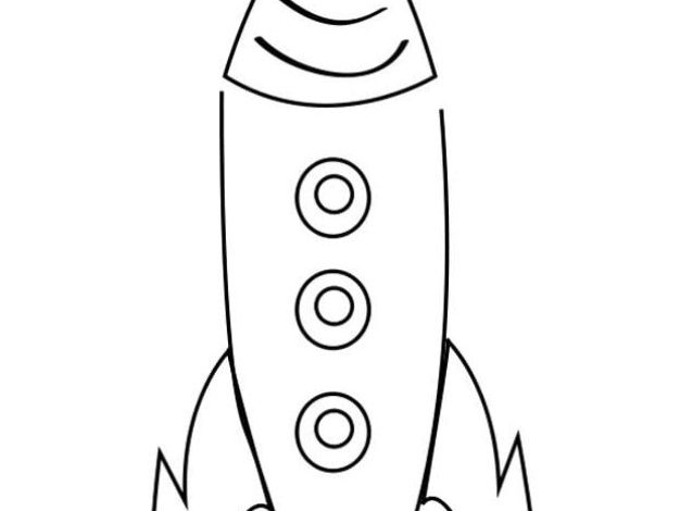 Uzay Roketi Boyama Sayfası | Çocuklar İçin Eğlenceli Roket Boyama | Uzay Macerası Boyama Sayfası