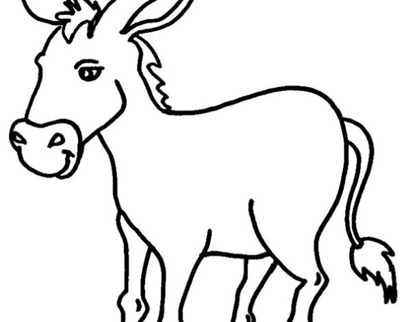 Sevimli Eşek Boyama Sayfası - Çocuklar İçin Hayvan Boyama Sayfası