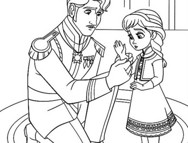 Prens ve Küçük Kızın Duygusal Karşılaşması Boyama Sayfası