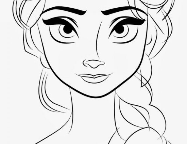 Frozen Elsa Karakteri Boyama Sayfası - Detaylı Saç Modeli