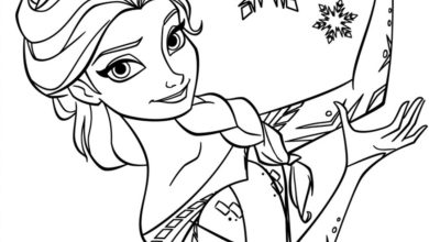 Elsa'nın Kar Tanesi Oluşturduğu Boyama Sayfası - Frozen Karakter Boyama Kitabı