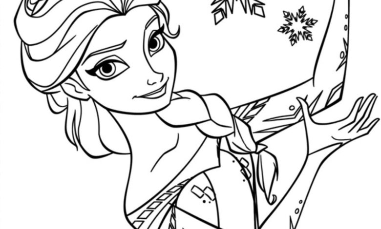Elsa'nın Kar Tanesi Oluşturduğu Boyama Sayfası - Frozen Karakter Boyama Kitabı