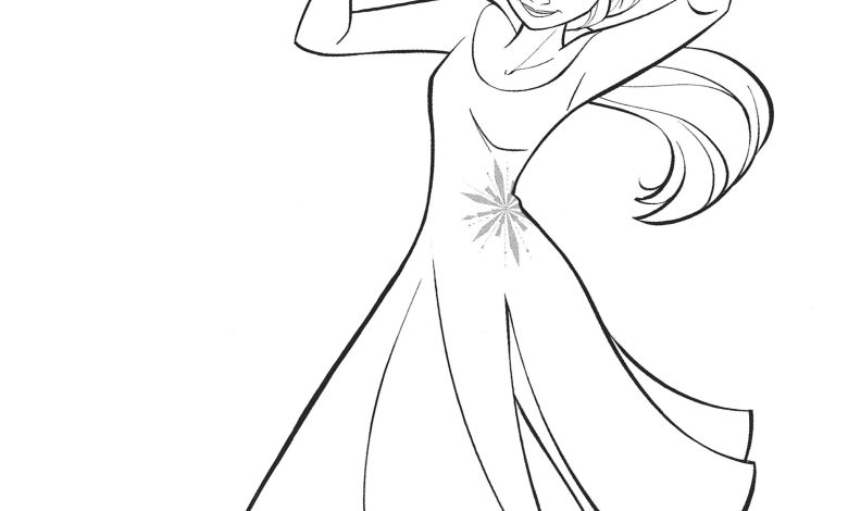 Karlar Ülkesi Elsa Boyama Sayfası - Büyülü Bir Kar Tanesi