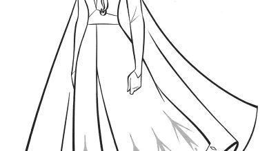 Elsa Boyama Sayfası Karlar Ülkesi Karakteri Tasviri