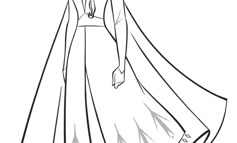 Elsa Boyama Sayfası Karlar Ülkesi Karakteri Tasviri