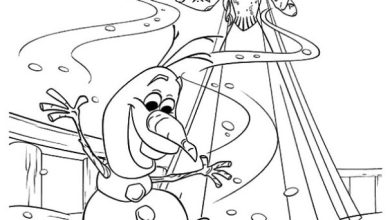 Karlar Ülkesi Frozen Boyama Sayfası - Olaf ve Elsa