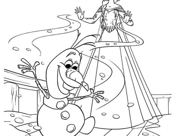 Karlar Ülkesi Frozen Boyama Sayfası - Olaf ve Elsa