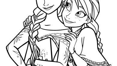 Frozen Karakterleri Elsa ve Anna Boyama Sayfası