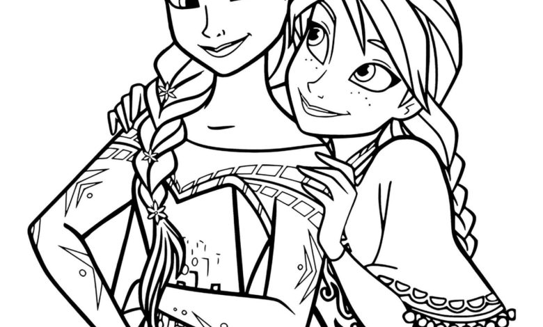 Frozen Karakterleri Elsa ve Anna Boyama Sayfası