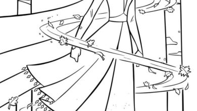 Popüler Animasyon Karakteri ile Sonbahar Temalı Boyama Sayfası