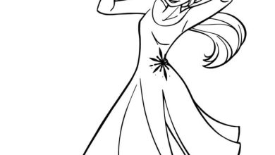 Karlar Ülkesi Prensesi Elsa Boyama Sayfası