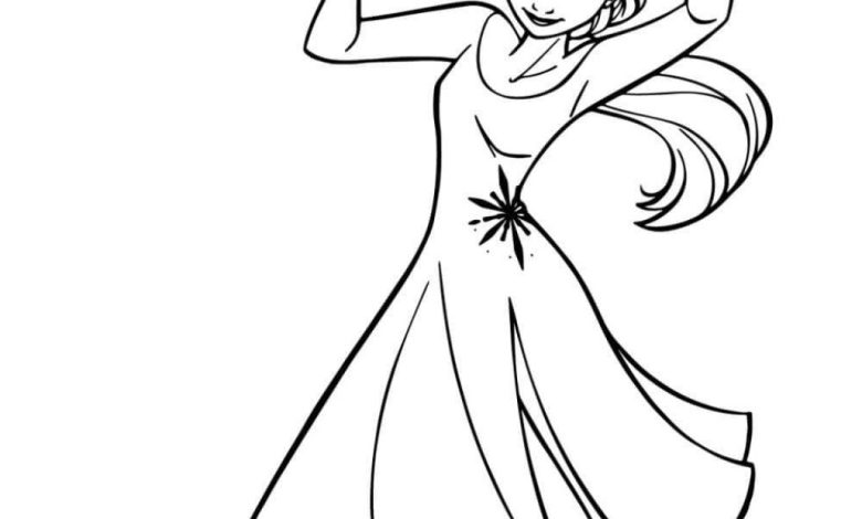 Karlar Ülkesi Prensesi Elsa Boyama Sayfası