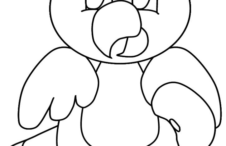 Sevimli Papağan Boyama Sayfası