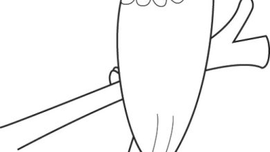 Papağan Boyama Sayfası - Detaylı Ahşap Dalda