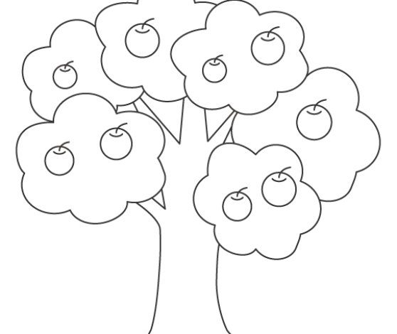 Elma Ağacı Boyama Sayfası