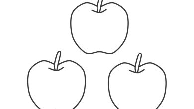 Üç Elma Boyama Sayfası - Çocuklar İçin Eğlenceli Boyama Aktivitesi