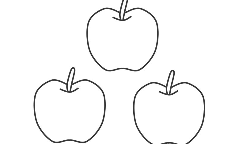 Üç Elma Boyama Sayfası - Çocuklar İçin Eğlenceli Boyama Aktivitesi