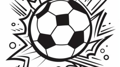 Eğlenceli Futbol Topu Patlama Efekti Boyama Sayfası