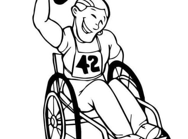 Ödüllü Tekerlekli Sandalye Yarışçısı Boyama Sayfası