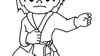 Karate Yaparken Çocuk Boyama Sayfası - Eğlenceli ve Öğretici Aktivite
