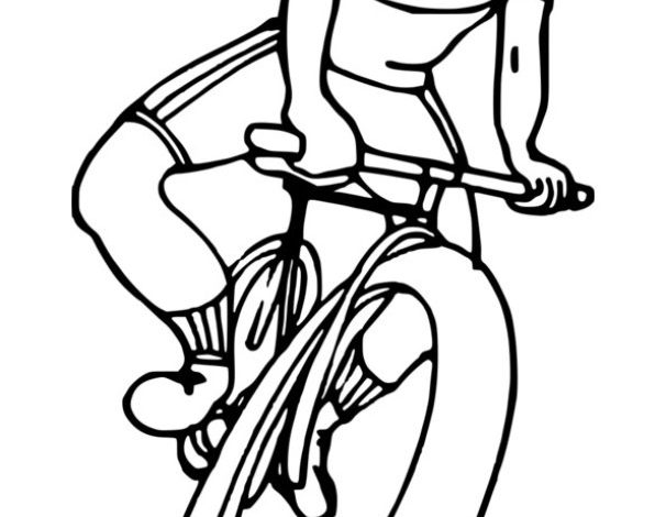 Yarış Bisikletçisi Boyama Sayfası - Detaylı Sporcu Çizimi