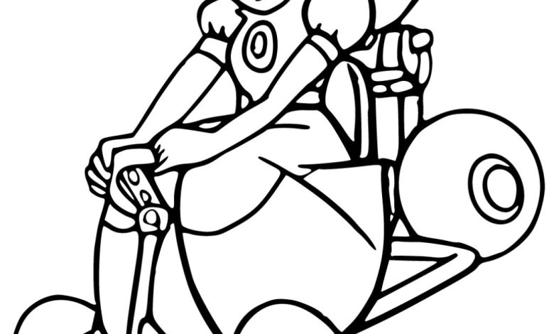 Prenses Temalı Go-Kart Boyama Sayfası