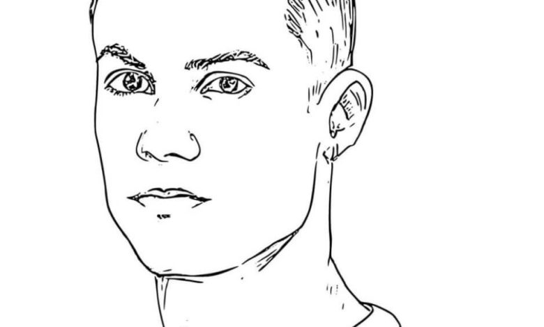 Ünlü Bir Futbolcunun Portresi Boyama Sayfası