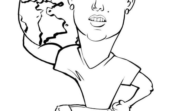 Ünlü Futbolcunun Karikatür Boyama Sayfası