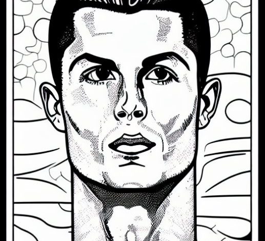 Ünlü Futbolcunun Boyama Sayfası İllüstrasyonu