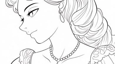 Prenses Kıyafeti ile Güzel Kadın Boyama Sayfası