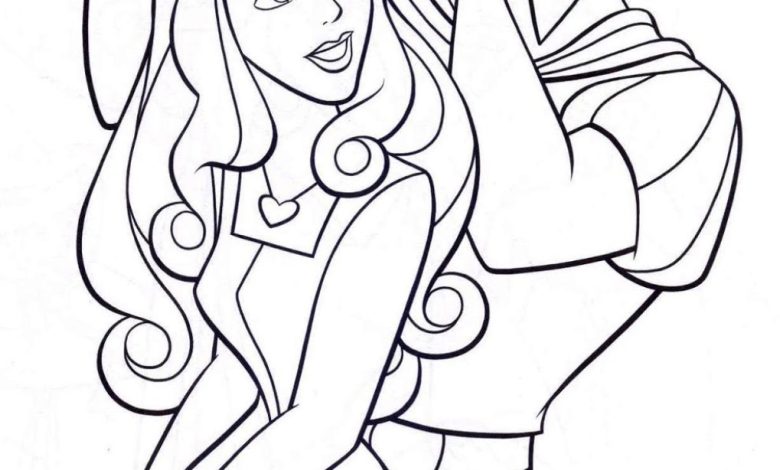 Prenses ve Prens Boyama Sayfası Çiçek Tacı Sahnesi