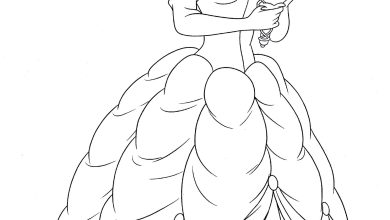 Prenses Boyama Sayfası El Aynası Tutan Şık Gelinlik Giyen Prenses