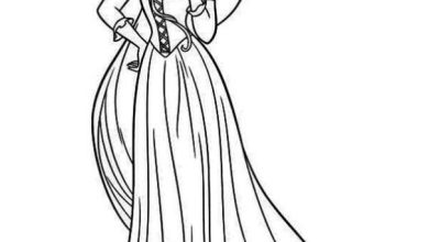 Rapunzel Boyama Sayfası - Prenses Boyama Kitabı İçin Etkileyici Çizim