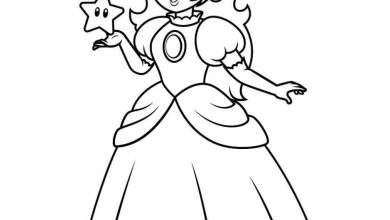 Popüler Prenses Karakterinin Yıldızlı Boyama Sayfası