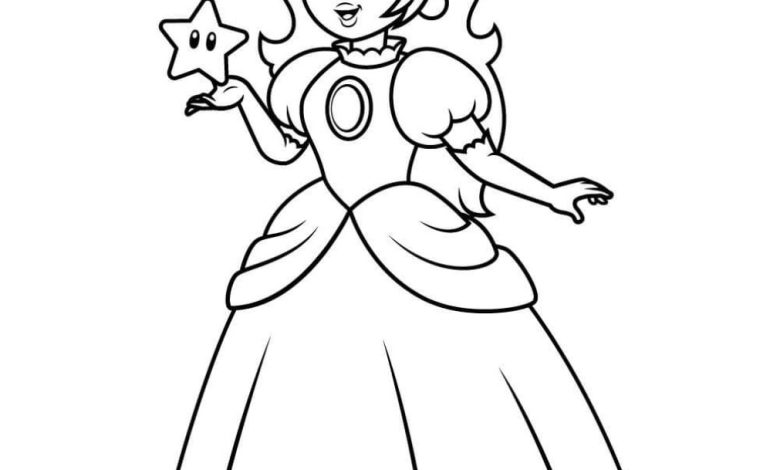 Popüler Prenses Karakterinin Yıldızlı Boyama Sayfası