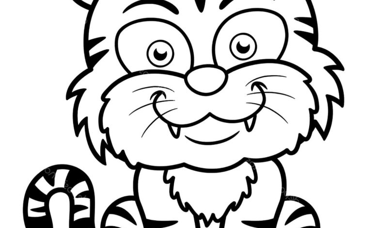 Sevimli Kaplan Boyama Sayfası