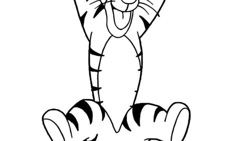 Tigger Boyama Sayfası - Sevimli Kaplan Karakteri Boyama