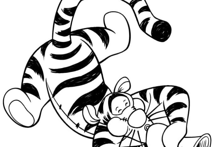 Saksafon Çalan Tiger Terfi Boyama Sayfası