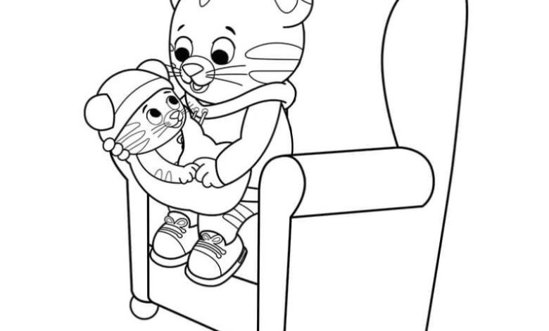 Çizgi Film Karakterlerinin Koltukta Oturduğu Boyama Sayfası