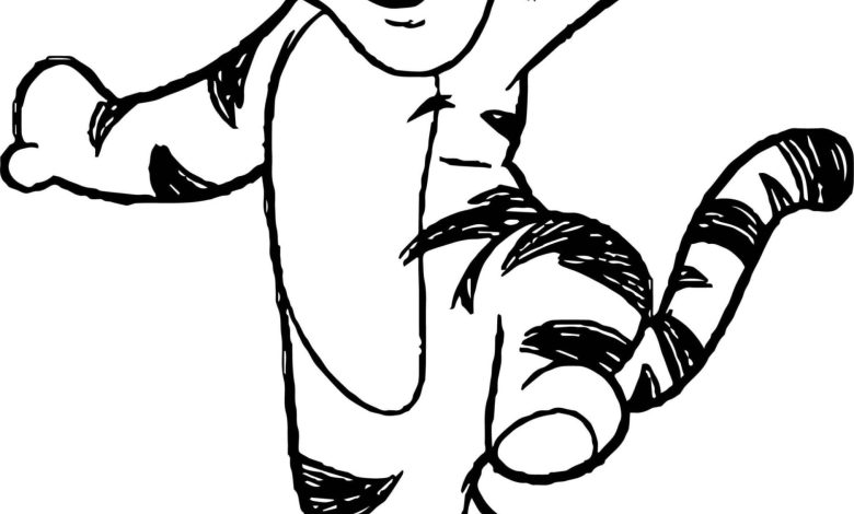 Eğlenceli Çizgi Karakter Tigger Boyama Sayfası